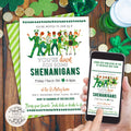 modern st patricks day shenanigans party invitations digital and printed